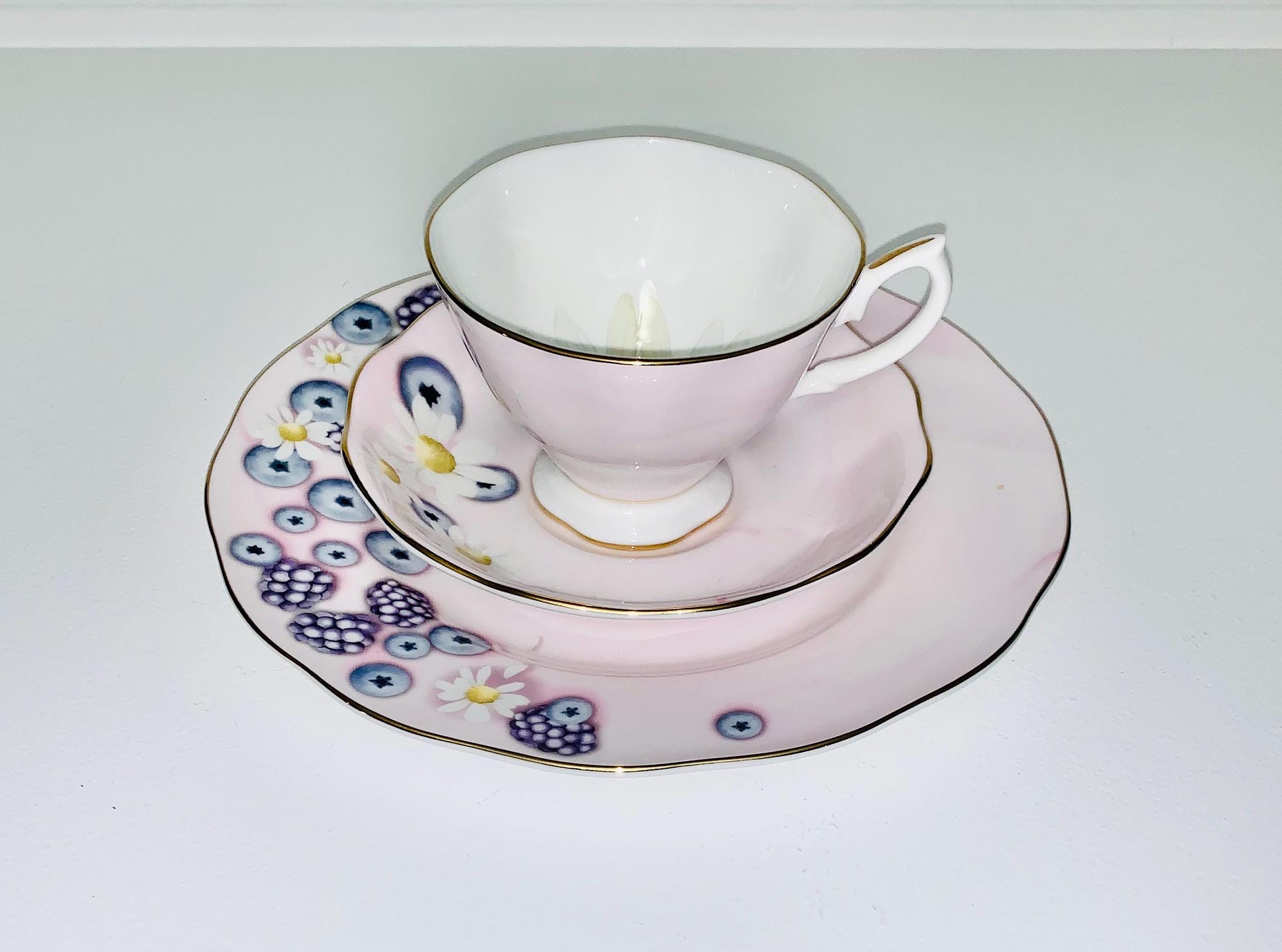Royal Albert Alpha Foodie, Tea Trio With Pink Background and 21cm 