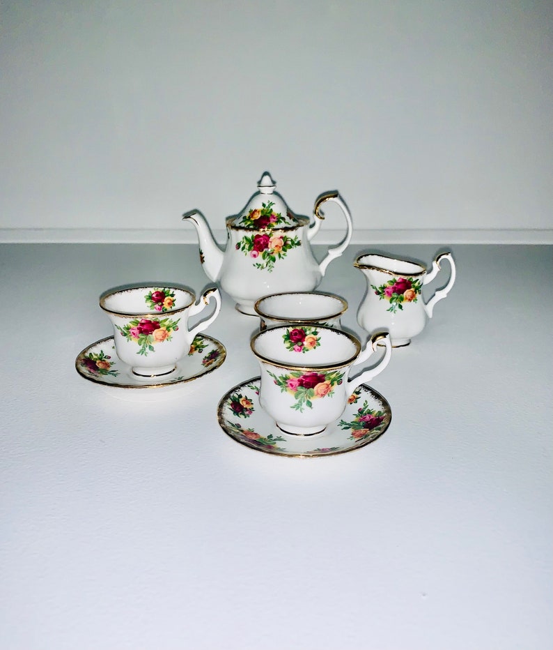 Royal Albert Old Country Roses Miniature Tea Set for Two Etsy