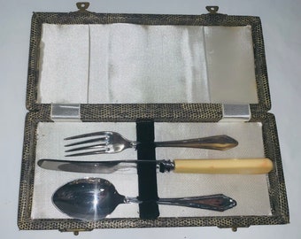 Sheffield - faux bone / zylonite handled children’s first cutlery set