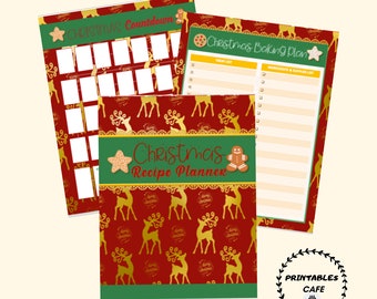 Christmas Recipe Planner - Printable Holiday Planner, Organizer, To Do List, Christmas Bundle