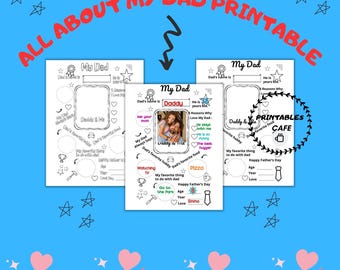 Father's Day Printable: All About My Dad Coloring Page (Instant Download)