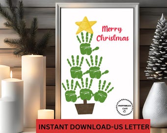 Handprint Christmas Tree Craft: DIY Keepsake Art (PDF)