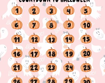 Halloween Pumpkin Countdown Calendar: Color-In Printable (Digital Download)