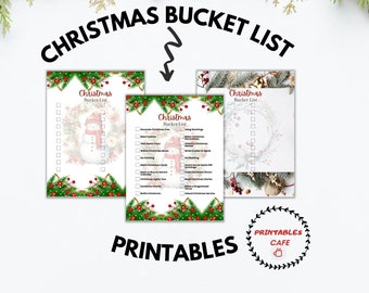 Christmas Bucket List - Printable Checklist, Christmas To Do List, Winter Checklist, Christmas Checklist, Family Christmas Activities