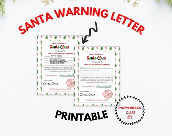 Santa Warning Letter, Printable Letter From Santa, Christmas Elf Behaviour Letter, North Pole Mail, Christmas Printable PDF