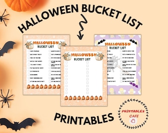 Halloween Bucket List Printable: Kids Activities, Fall Checklist (Digital Download)