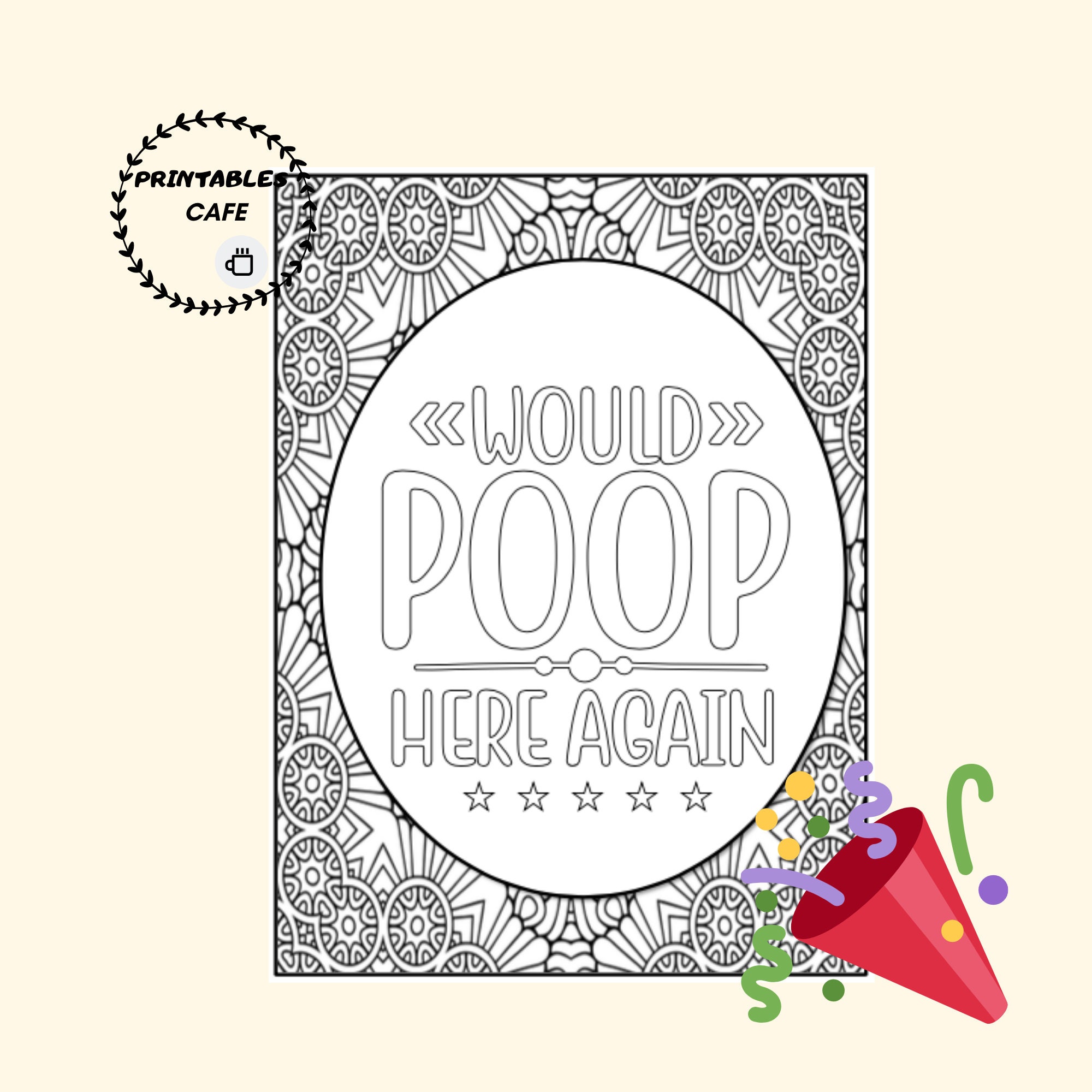 Coloring Pages for Adults - Funny Bathroom Quotes Printables - 4 - Etsy