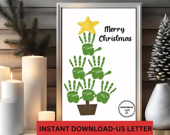 Handprint Christmas Tree Craft: DIY Keepsake Art (Printable PDF)