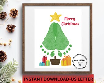 Footprint Christmas Tree Art: DIY Keepsake Gift (Printable PDF)