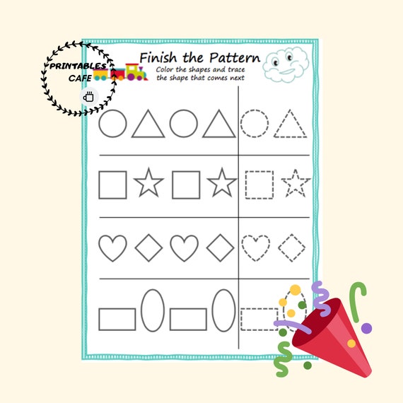 homeschool printables prewriting worksheets for kids at etsy