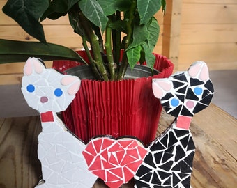 DIY-Do It Yourself mosaic kit - Cats and the heart