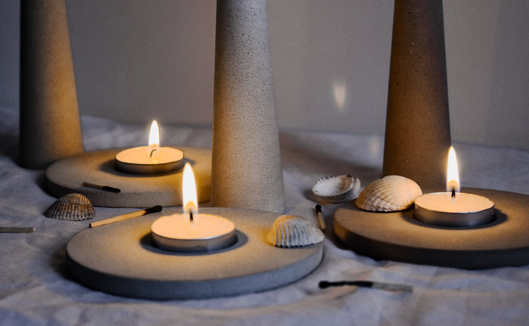 Handmade Jesmonite Candle Holders in stone finishes Etsy