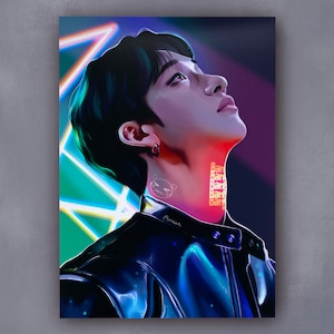 Stray Kids Neon Lights Bangchan Photo Print