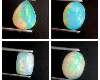 100% Natural Ethiopian Opal Oval CabochonS, 8x7 to 7x9 mm, Ethiopian Opal Smooth Gemstone Lot,  Ethiopian Opal Cabochon