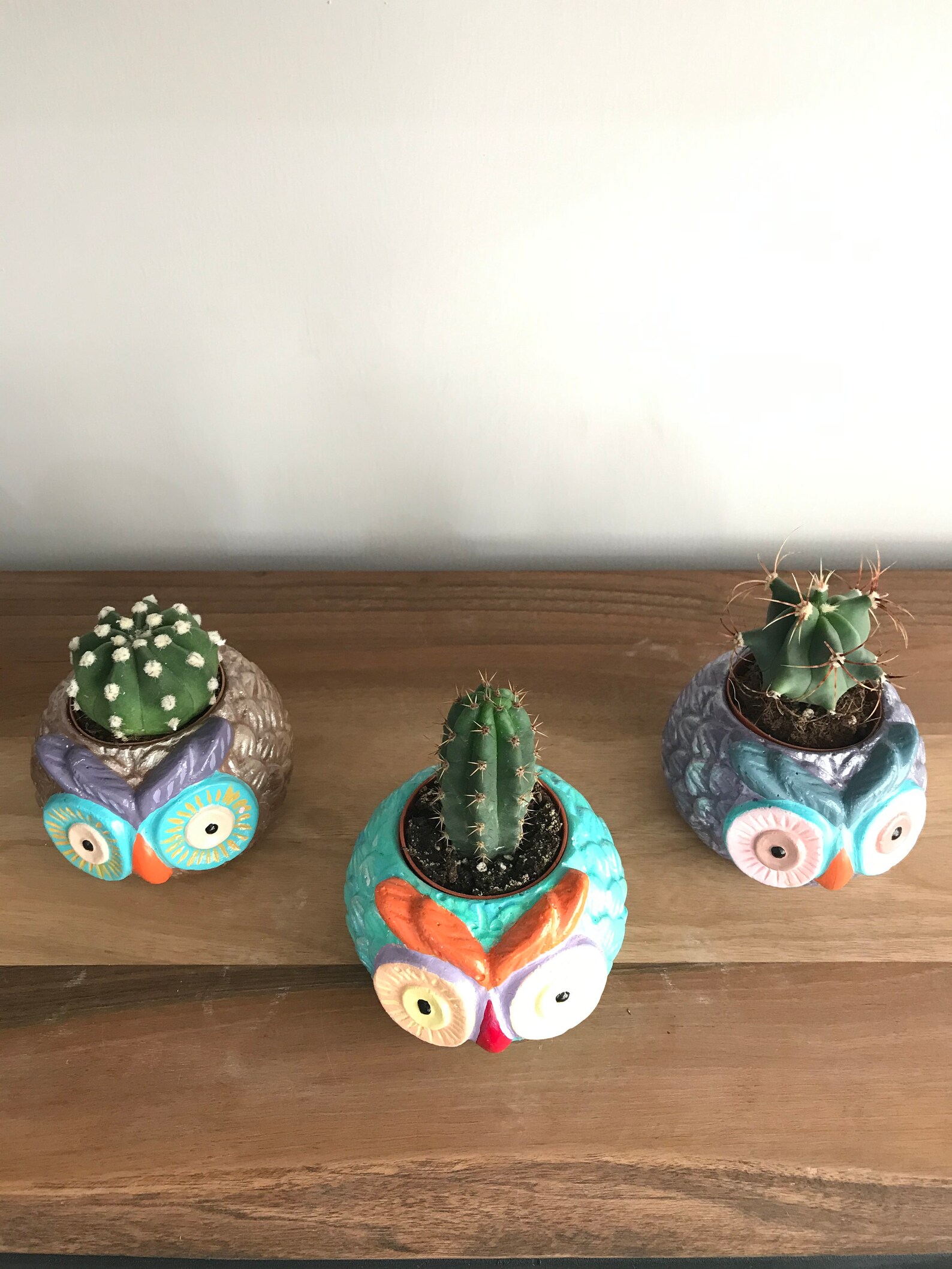 3 Pieces Handmade Owl Flower Pots Etsy UK