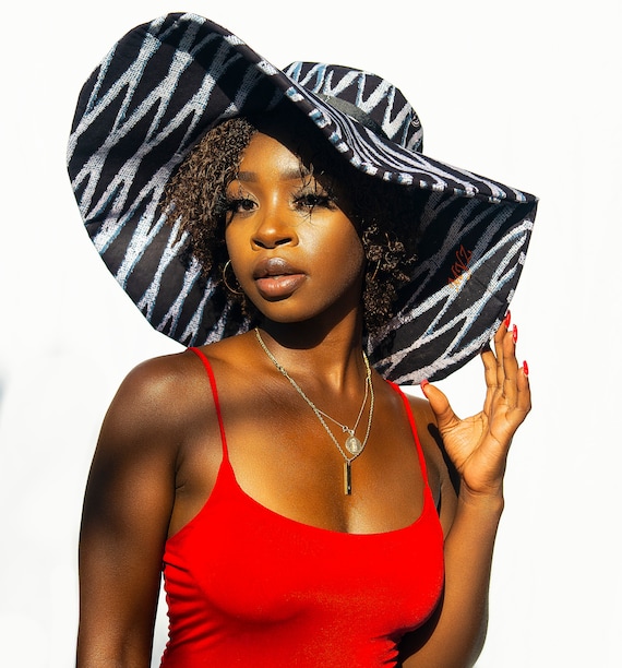 Reversible Ankara Fabric Sun Hat: Wide Brim Cotton Beach Cap