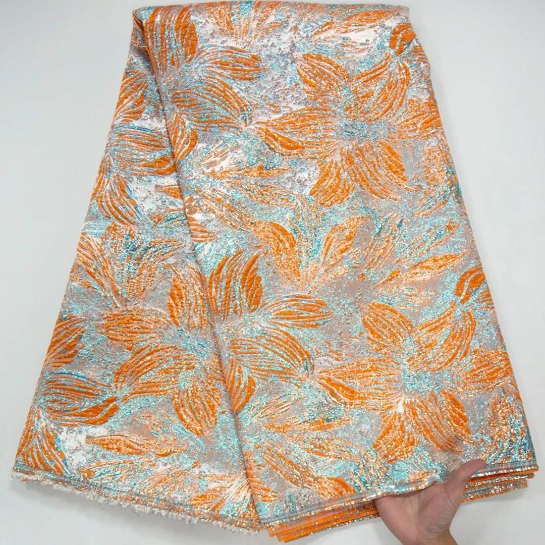 Orange Silk Brocade 466 Fabric main image 1