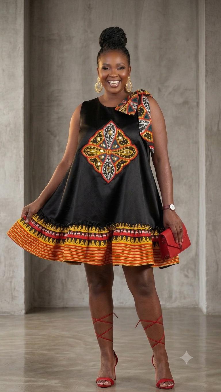 beaded ankara dresses Dress - Etsy Hand beaded Size:48/3XL Hand wash midi shirt dress Backless Cotton Swing Dress: