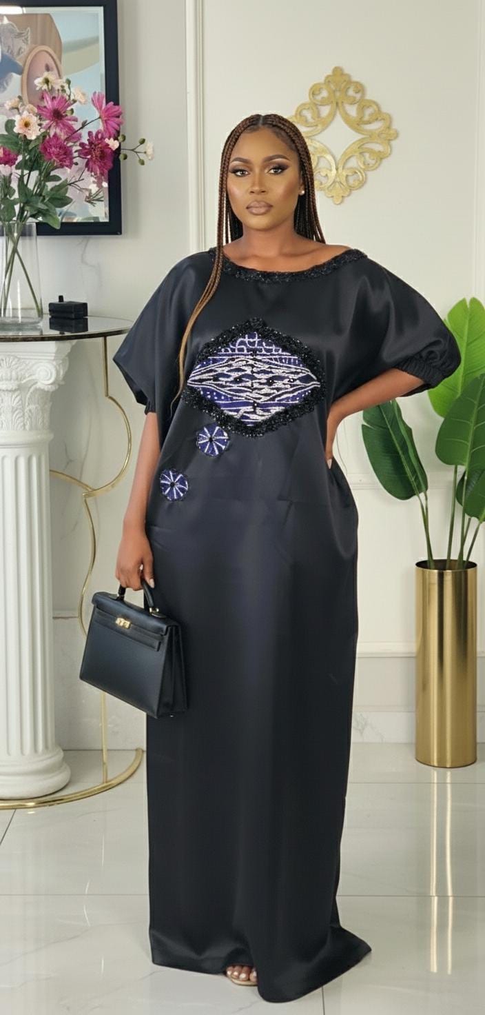 chinese dress ladies Unique Print and Dry-Lace Senegalese Dress-DPTW536 main image 1