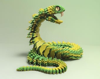 Giocattolo antistress a forma di serpente snodabile stampato in 3D: serpente-drago articolato decorativo