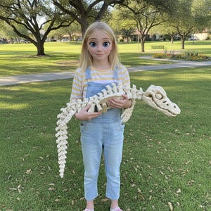 JÄTTE 3D-utskrivet skelett av Mosasaurus – Över 1,2 meter långt! + Bläckfisksnacks | Förhistoriska djur