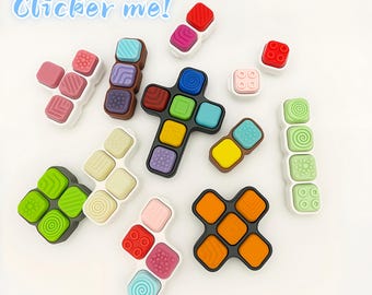 Portachiavi Tetris Fidget Clicker: giocattolo stimolante con interruttore meccanico stampato in 3D