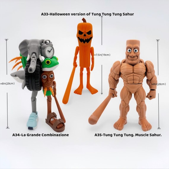 Italian Brainrot Figurine Set - Funny 3D Printed Meme Statue