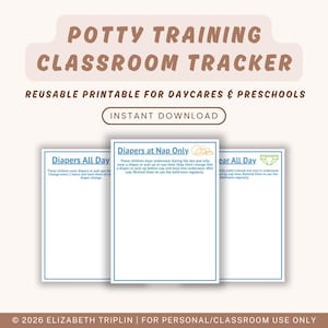 Potty Training Chart Printable | Daycare Classroom Tracker