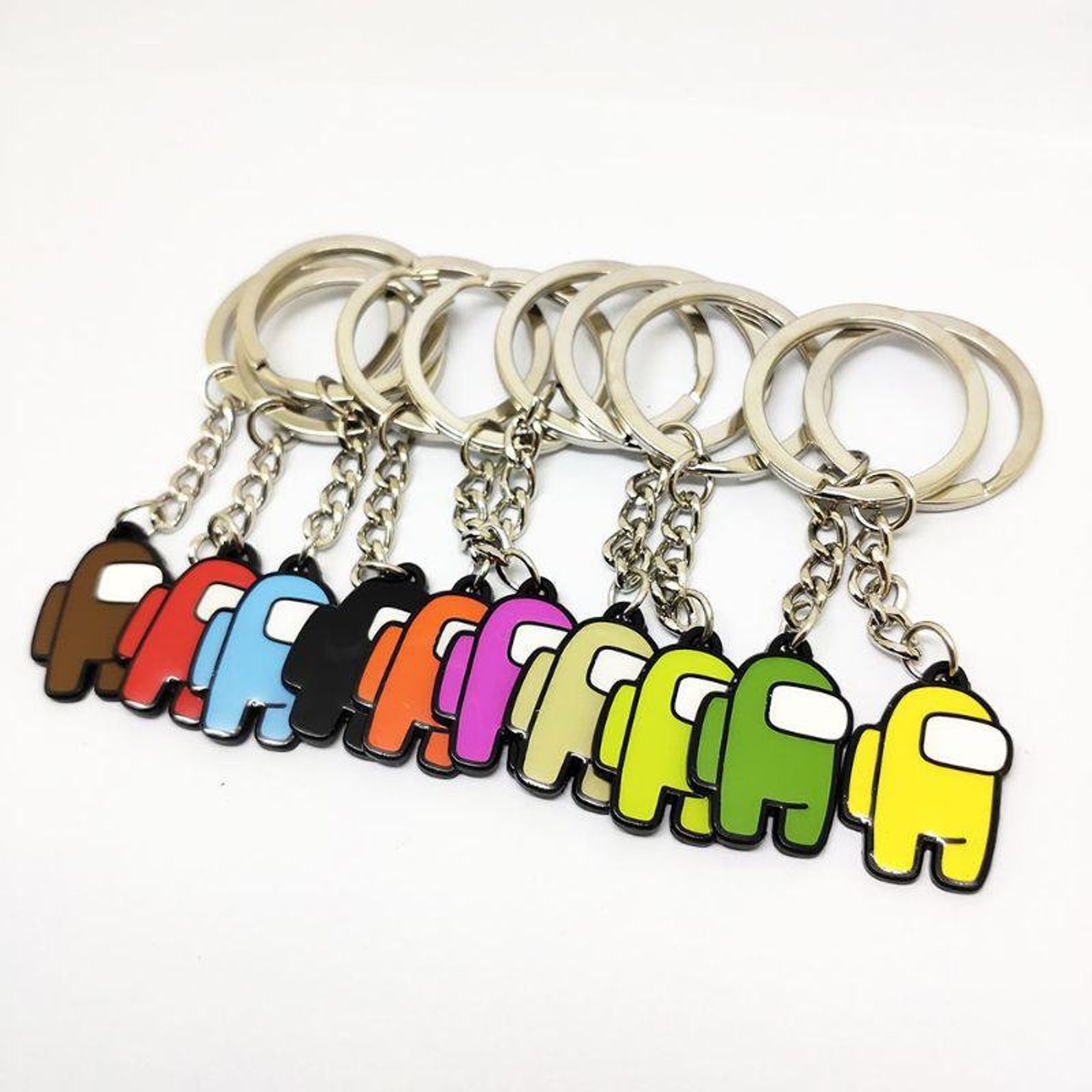 Among Us Anime Cute Keychains Character Game Keychain Etsy