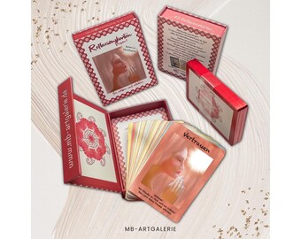 42 hand-drawn reflection cards, Version 1 – Maria Bergmann mbArtgalerie | Mindfulness & Self-Discovery | Spiritual Oracle Cards