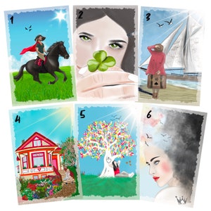 Lenormand Cards HUMAN DREAMS New edition 9 additional cards Maria Bergmann by mb-artgalerie Oracle cards 49 cards PDF booklet Usage approval image 8