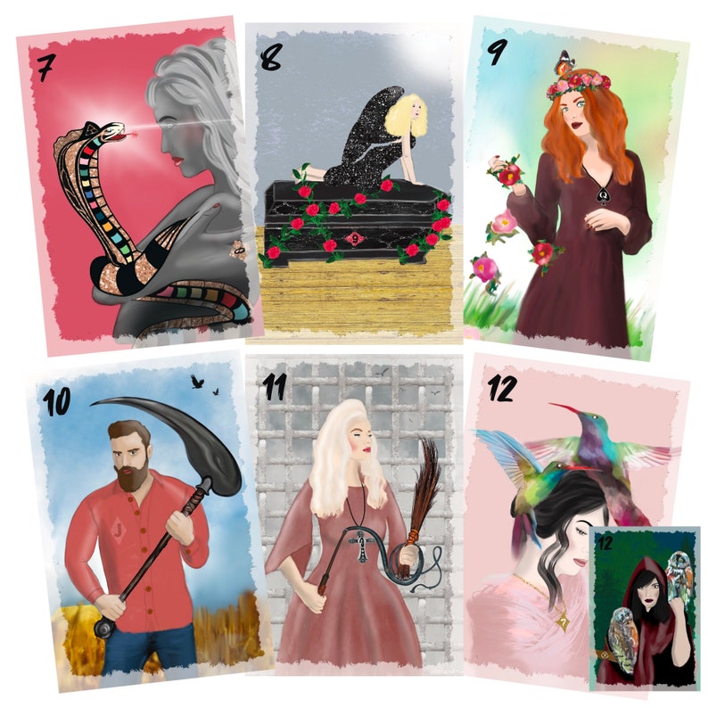 Lenormand Cards HUMAN DREAMS New edition 9 additional cards Maria Bergmann by mb-artgalerie Oracle cards 49 cards PDF booklet Usage approval image 4