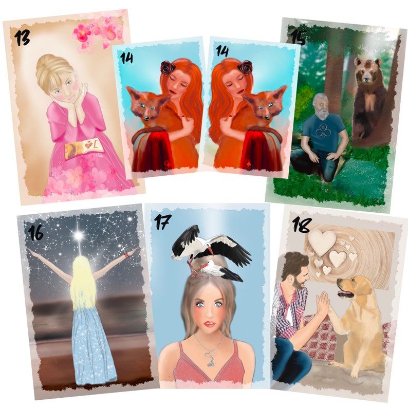 LENORMAND cards HUMAN DREAMS 49 oracle cards Maria Bergmann by mb-artgalerie including permission to use PDF booklet image 5