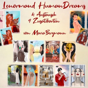 LENORMAND cards HUMAN DREAMS 49 oracle cards Maria Bergmann by mb-artgalerie including permission to use PDF booklet image 2
