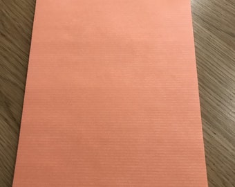 Papier artisanal translucide orange strié Boldmere A4 90 g, paquet de 10 feuilles
