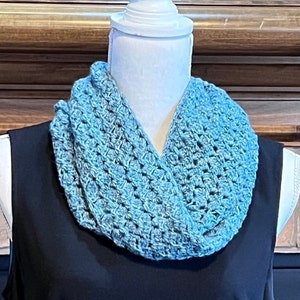 Crocheted Blue Lightweight Scarf