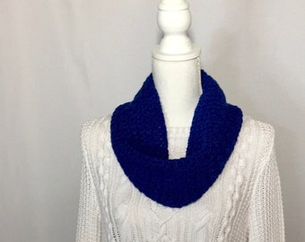 Handmade Scarf  deep blue crocheted