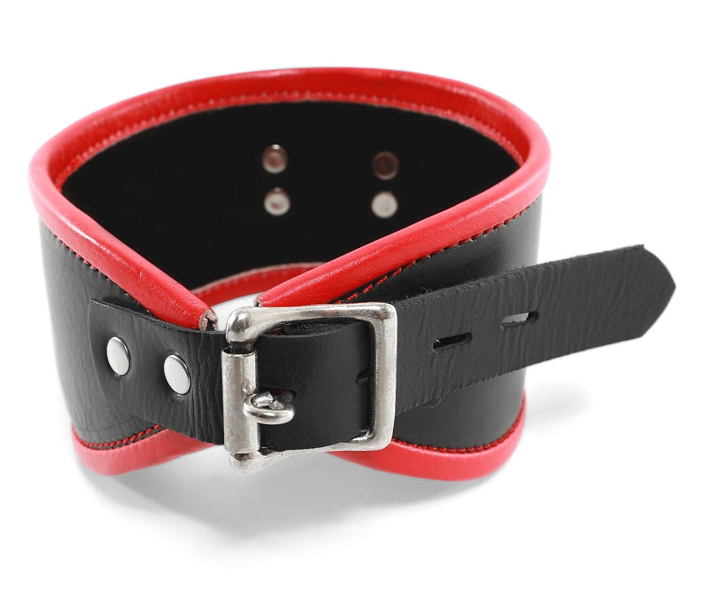 4 Großer gepolsterter Leder D-Ring Haltungskragen | Etsy