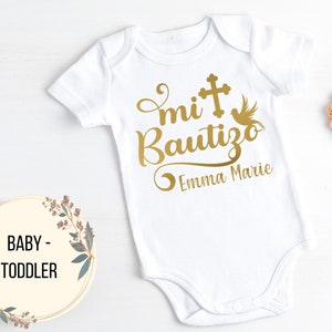 Mi Bautizo que Dieu bénisse le baptême espagnol | Tenue de baptême personnalisée pour bébé | Cadeau de baptême pour bébé en espagnol