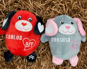 Kids Valentine Plush | Personalized Valentine Plush | Kids Personalized Gift | Kids Mailbox Plush Set |Valentine Gift Monkey Plush |Set of 2