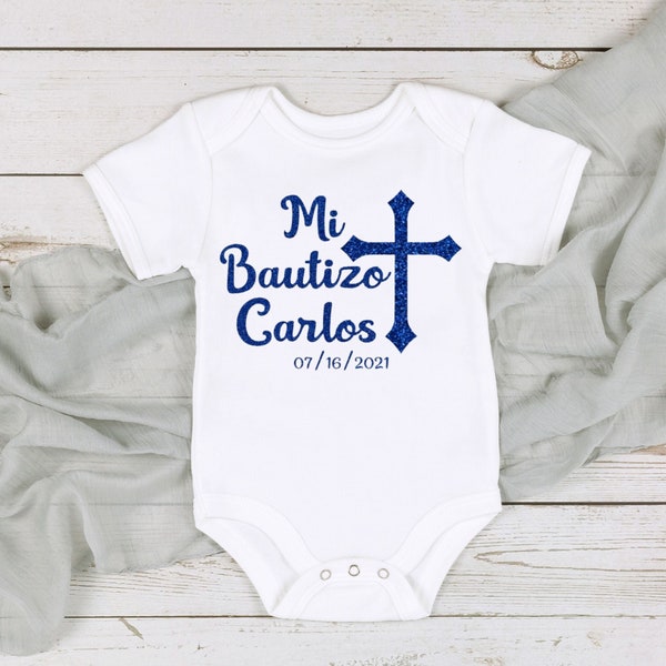 Mi Bautizo God bless Baby Christening in Spanish Bodysuit| Personalized Baby Baptism Outfit | Baptism Toddler Shirt Gift