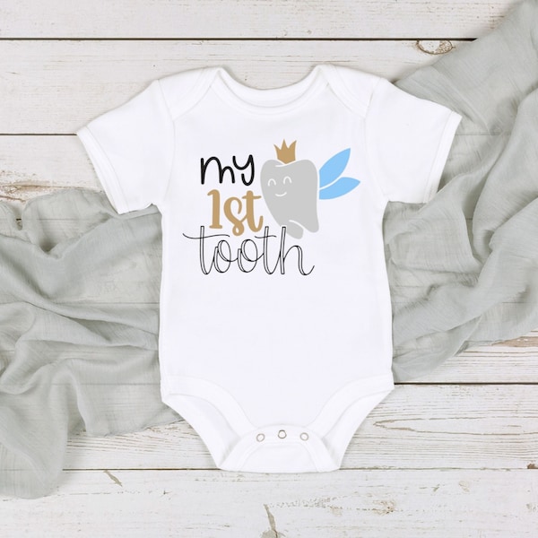 My First Tooth Baby Custom Bodysuit | Milestone Celebration Baby Shirt| Personalized Baby shower gift | Baby First Tooth milestone