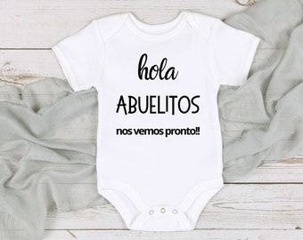Hola Abuelitos Spanish Pregnancy Announcement Bodysuit & Gift Box