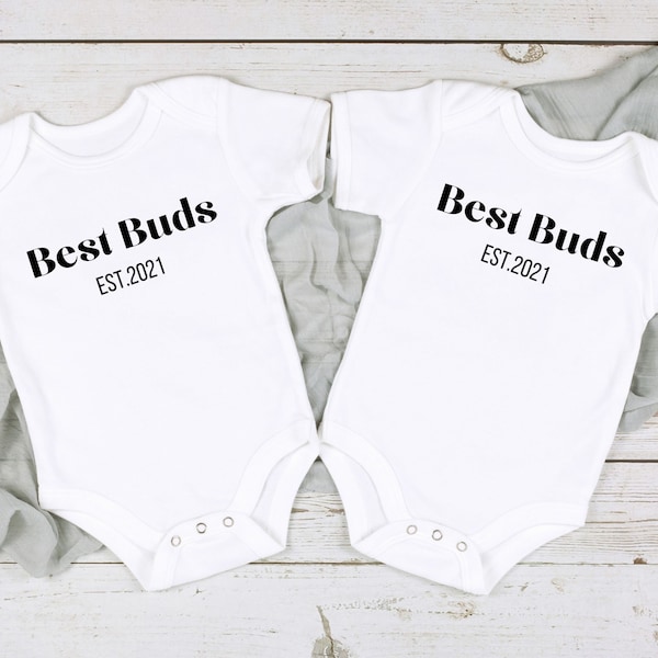 Personalized Buds Organic Bodysuit Set | Baby Gift