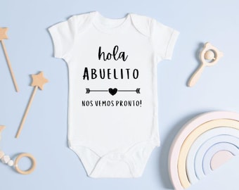 Hola Abuelito Spanish Pregnancy Announcement Bodysuit & Gift Box