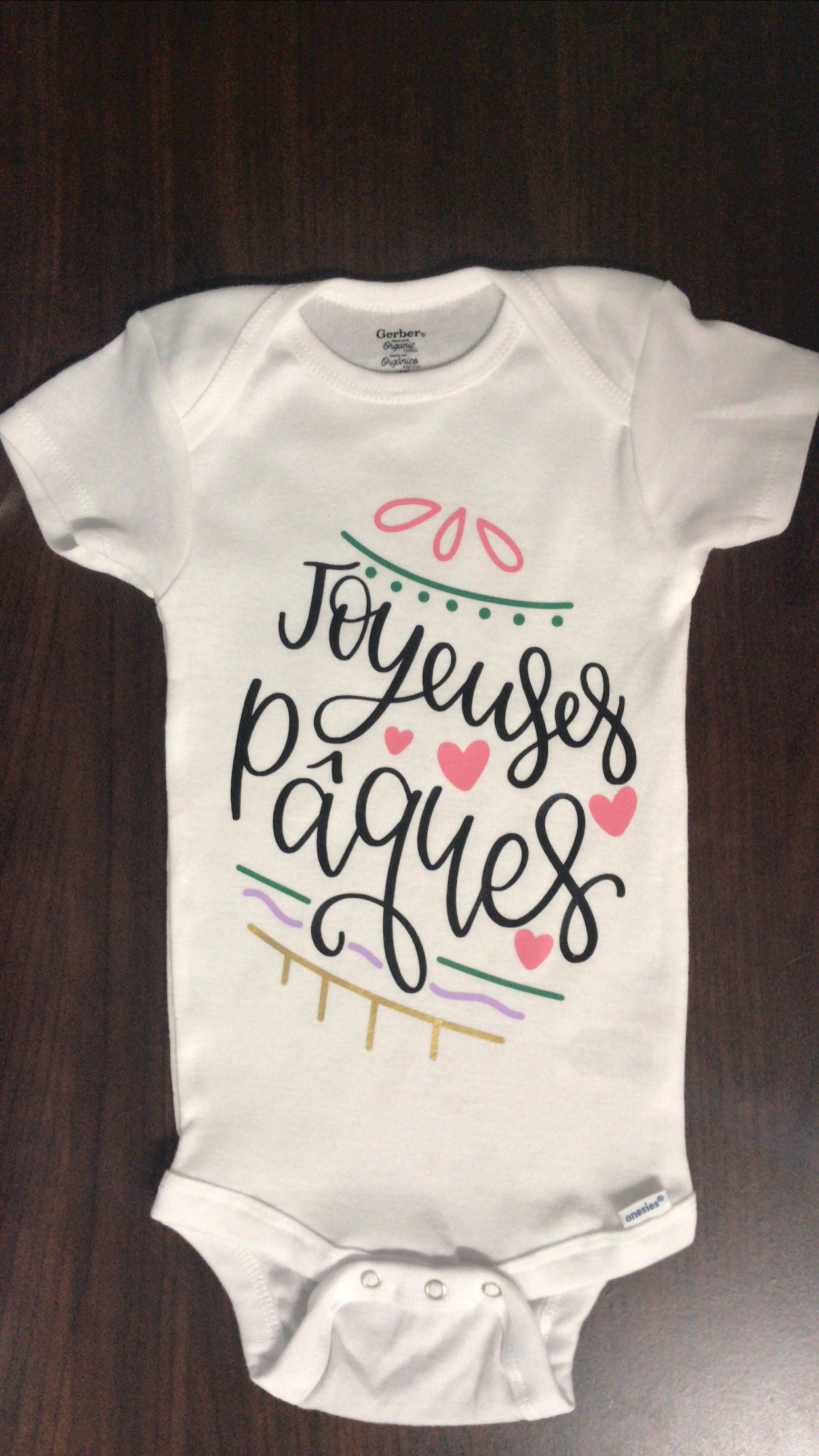 French Happy Easter Baby Onesie Joyeuses Paques Etsy