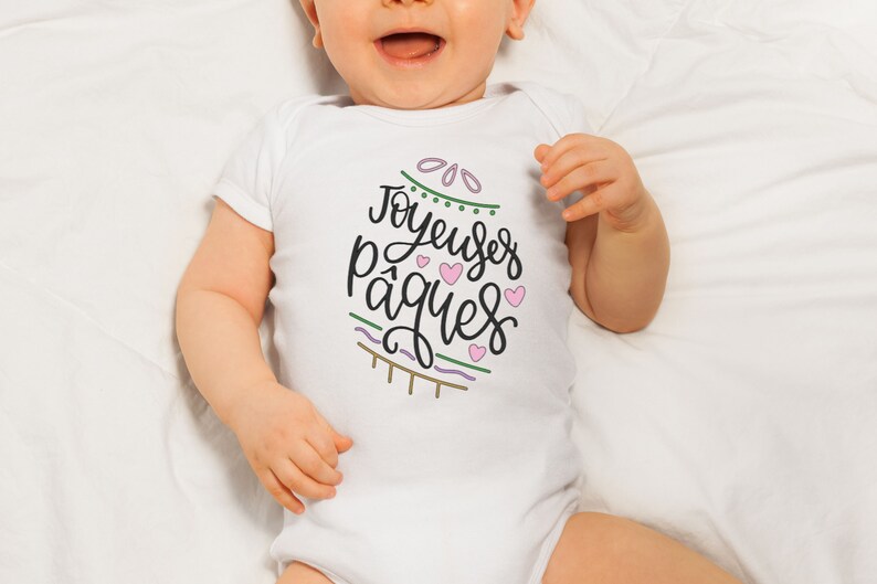 French Happy Easter Baby Onesie Joyeuses Paques Etsy