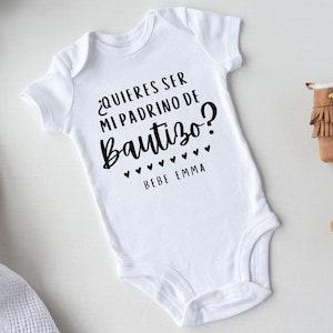 Godparent Proposal Bodysuit: Baptism Gift, Spanish Padrino Onesie