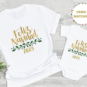 Feliz Navidad Spanish Family Matching| Family Christmas Matching outfit in Spanish| Christmas baby Bodysuit Gift | Navidad Newborn Gift