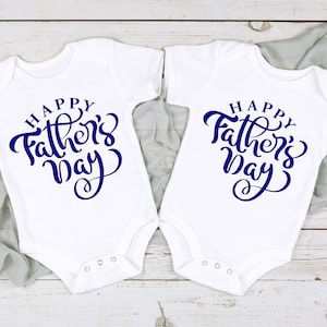 Happy Fathers Day Twins Onesie| Set of Two onesies for Twins Unisex | Newborn Twins Gift